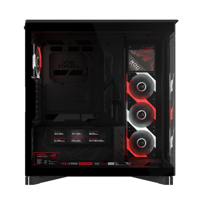 Кутия Asus ROG Cronox Black, Middle Tower, 4x USB 3.2, 2x USB Type-C, LCD екранен, BTF/EATX/ATX/microATX/Mini-ITX