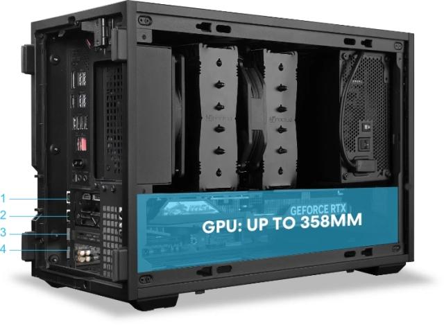 Кутия Lian-Li DAN Cases B4 Black, Mini Tower, 2x USB 3.0, 1x USB Type-C, 1x HD Audio, mATX, Mini-ITX