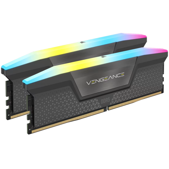Памет Corsair Vengeance RGB GREY 64GB (2x 32GB) DDR5, 5600MHz, CL40 1.25 V