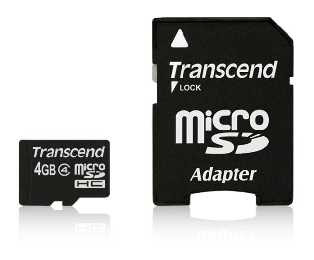 Памет Transcend 4GB microSDHC (with adapter, Class 4)