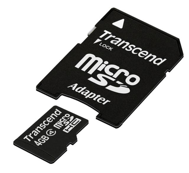 Памет Transcend 4GB microSDHC (with adapter, Class 4)