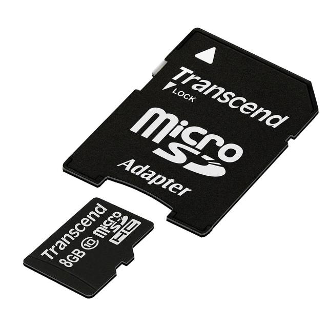 Памет Transcend 8GB microSDHC (with adapter, Class 10)