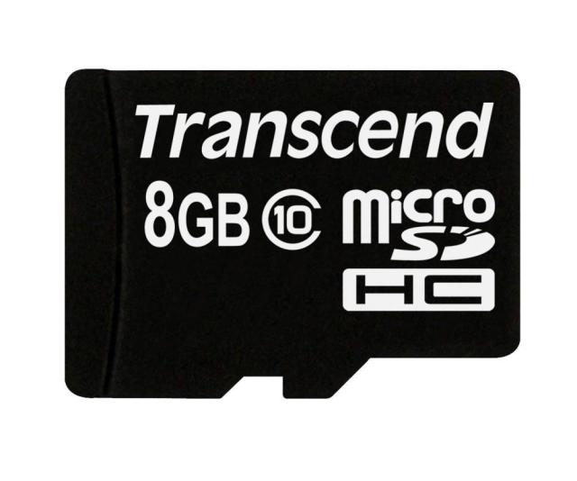Памет Transcend 8GB microSDHC (with adapter, Class 10)