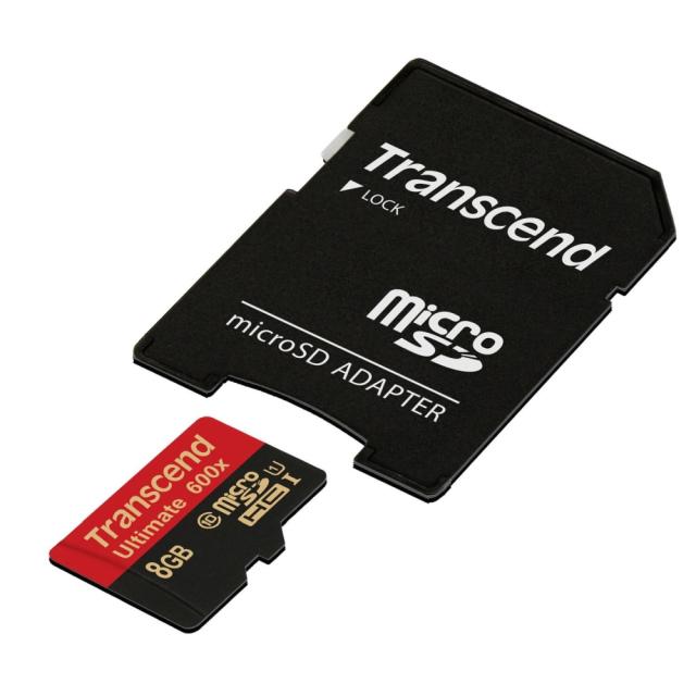 Памет Transcend 8GB microSDHC UHS-I (with adapter, Class 10)