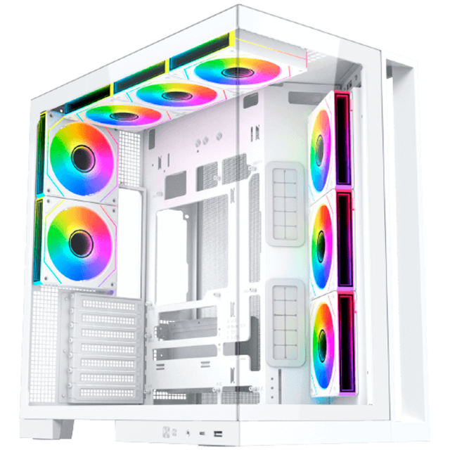 Кутия XIGMATEK Aqua 7 White, Mid Tower, 1x USB 3.0, 1x USB Type-C, HD Audio, M-ATX/Mini ITX/ATX/E-ATX
