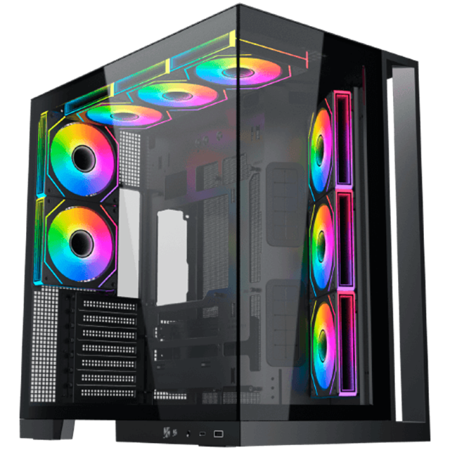 Кутия XIGMATEK Aqua 7, Mid Tower, 1x USB 3.0, 1x USB Type-C, HD Audio, M-ATX/Mini ITX/ATX/E-ATX, Черна