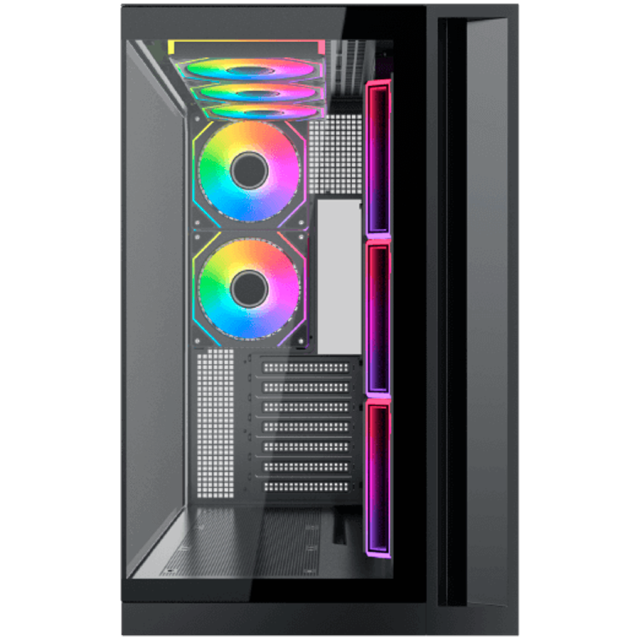Кутия XIGMATEK Aqua 7, Mid Tower, 1x USB 3.0, 1x USB Type-C, HD Audio, M-ATX/Mini ITX/ATX/E-ATX, Черна