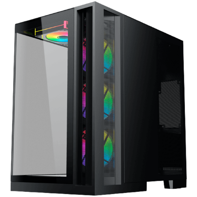 Кутия XIGMATEK Aqua 7, Mid Tower, 1x USB 3.0, 1x USB Type-C, HD Audio, M-ATX/Mini ITX/ATX/E-ATX, Черна