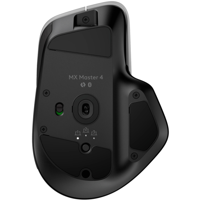 Мишка Logitech MX Master 4 for Mac, оптична (8000 dpi), Bluetooth/Wireless, бяла, 8 бутона, SpaceBlack