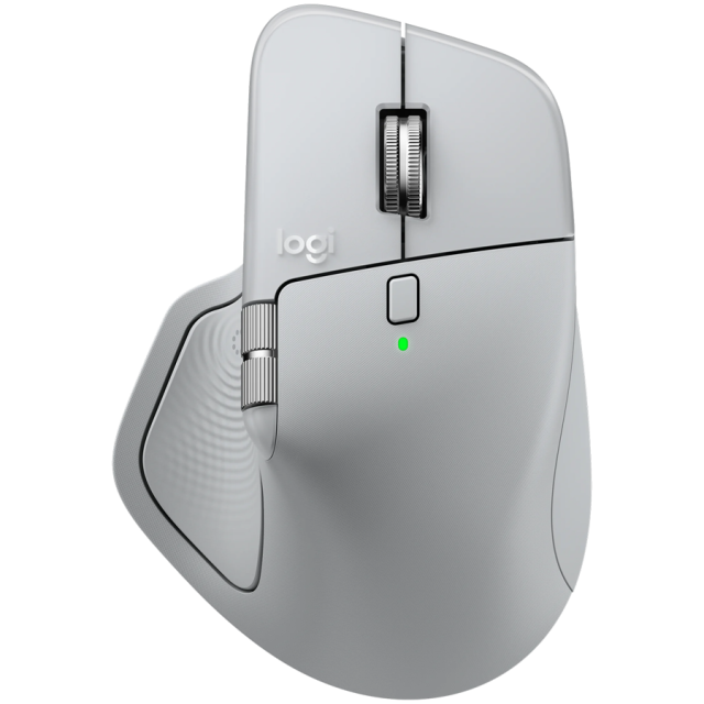 Мишка Logitech MX Master 4 for Mac, оптична (8000 dpi), Bluetooth/Wireless, бяла, 8 бутона, White Silver