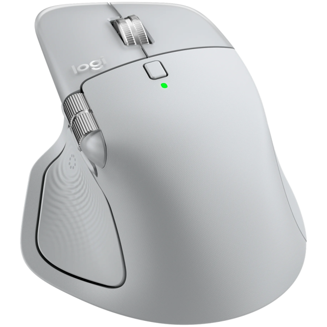 Мишка Logitech MX Master 4 for Mac, оптична (8000 dpi), Bluetooth/Wireless, бяла, 8 бутона, White Silver