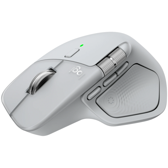 Мишка Logitech MX Master 4 for Mac, оптична (8000 dpi), Bluetooth/Wireless, бяла, 8 бутона, White Silver