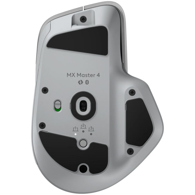 Мишка Logitech MX Master 4 for Mac, оптична (8000 dpi), Bluetooth/Wireless, бяла, 8 бутона, White Silver