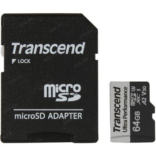 Памет Transcend 64GB microSD with adapter UHS-I U3 A2 Ultra Performance