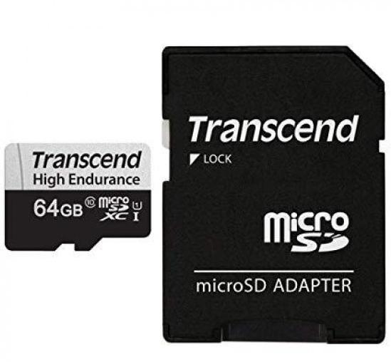 Памет Transcend 64GB microSD w/ adapter U1, High Endurance