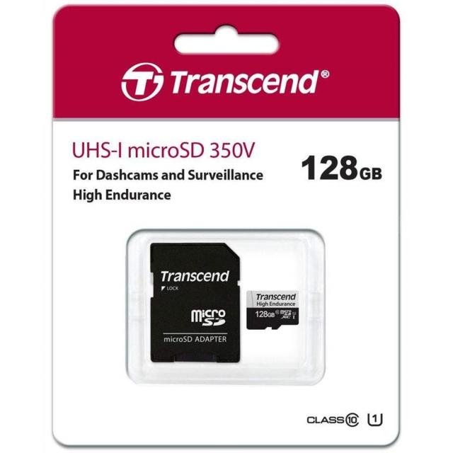 Памет Transcend 128GB microSD w/ adapter U1, High Endurance