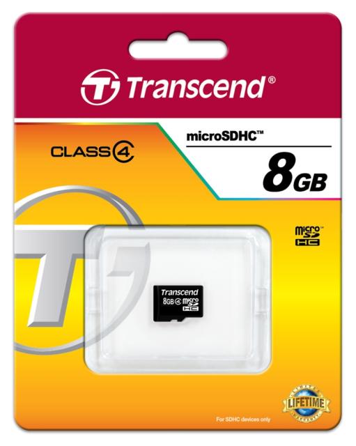 Памет Transcend 8GB microSDHC (No Box & Adapter, Class 4)