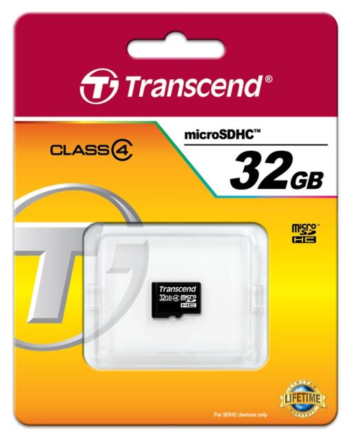 Памет Transcend 32GB microSDHC (No Box & Adapter, Class 4)