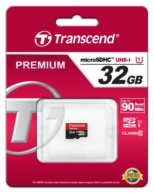 Памет Transcend 32GB micro SDHC UHS-I Premium (No Box & Adapter, Class 10)