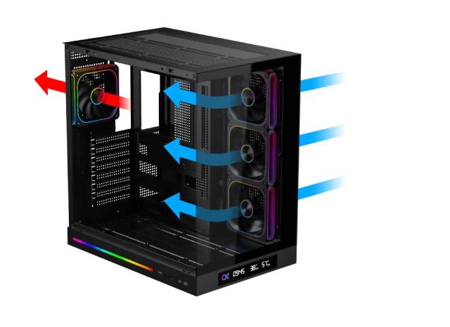 Кутия XIGMATEK Cloud DGT Black, Middle Tower, 1x USB 3.0, 1x USB 2.0, HD Audio, M-ATX/Mini ITX/ATX/E-ATX