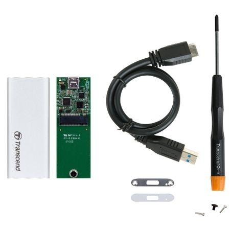 Кутия за твърд диск Transcend M.2 2242, SSD Enclosure Kit, Silver