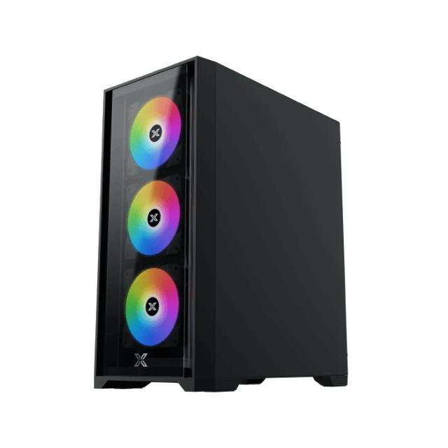 Кутия XIGMATEK Quantum Black, Middle Tower, 1x USB 3.0, 2x USB 2.0, HD Audio, EATX / ATX / mATX / Mini-ITX