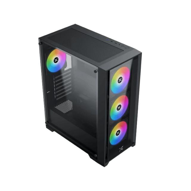 Кутия XIGMATEK Quantum Black, Middle Tower, 1x USB 3.0, 2x USB 2.0, HD Audio, EATX / ATX / mATX / Mini-ITX
