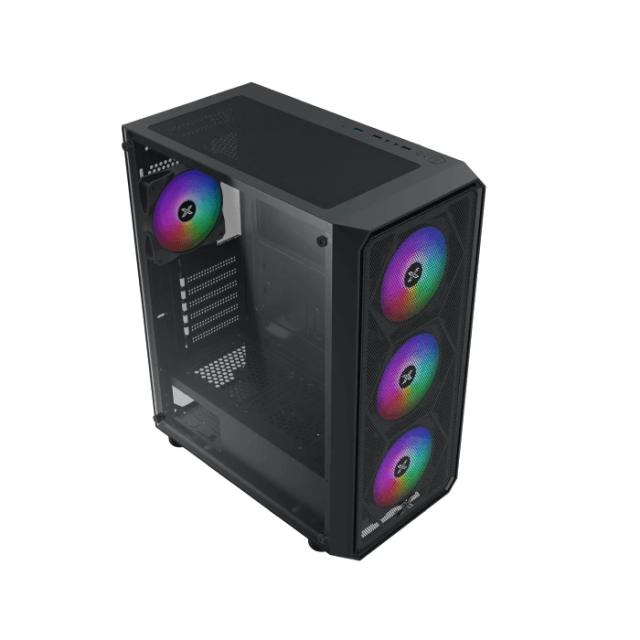 Кутия XIGMATEK DUO X Black, Middle Tower, 1x USB 3.0, 2x USB 2.0, HD Audio, EATX / ATX / mATX / Mini-ITX