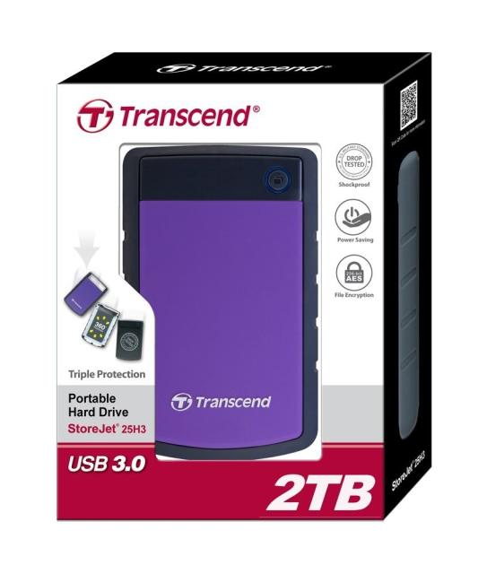 Твърд диск Transcend 2TB StoreJet 2.5" H3P, Portable HDD, USB 3.1