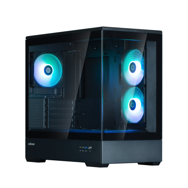 Кутия Zalman P30 V2 Black, Mini Tower, Tempered Glass, 1 x USB Type-C, 1 x USB 3.0, HD Audio x 1, mATX / Mini-ITX