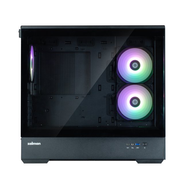 Кутия Zalman P30 V2 Black, Mini Tower, Tempered Glass, 1 x USB Type-C, 1 x USB 3.0, HD Audio x 1, mATX / Mini-ITX