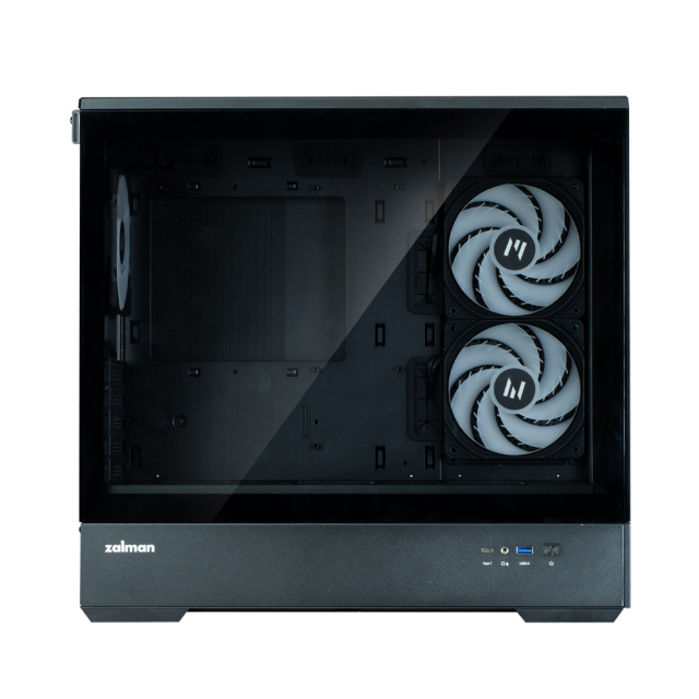 Кутия Zalman P30 V2 Black, Mini Tower, Tempered Glass, 1 x USB Type-C, 1 x USB 3.0, HD Audio x 1, mATX / Mini-ITX
