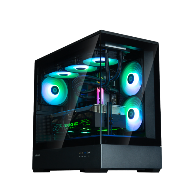 Кутия Zalman P30 V2 Black, Mini Tower, Tempered Glass, 1 x USB Type-C, 1 x USB 3.0, HD Audio x 1, mATX / Mini-ITX