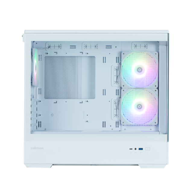 Кутия Zalman P30 V2 White, Mini Tower, Tempered Glass, 1 x USB Type-C, 1 x USB 3.0, HD Audio x 1, mATX / Mini-ITX