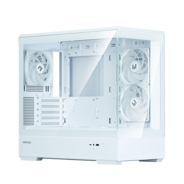 Кутия Zalman P30 V2 White, Mini Tower, Tempered Glass, 1 x USB Type-C, 1 x USB 3.0, HD Audio x 1, mATX / Mini-ITX