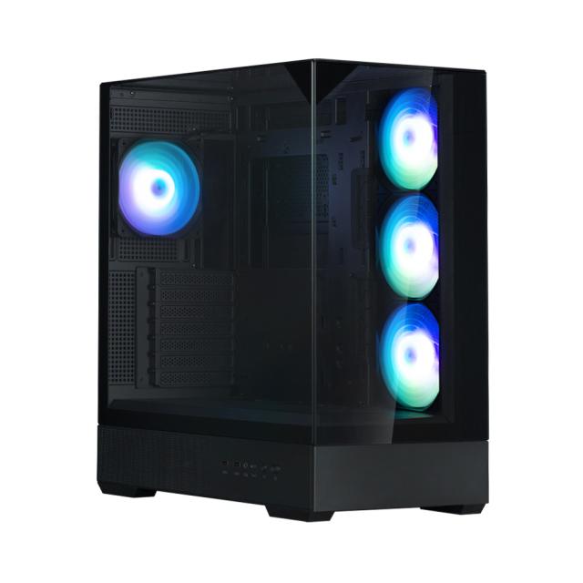 Кутия за компютър Zalman P40 Prism PLUS BLACK, Mid Tower, 1x USB Type-C, 2x USB 3.0, 1x HD Audio, ATX / mATX / Mini-ITX
