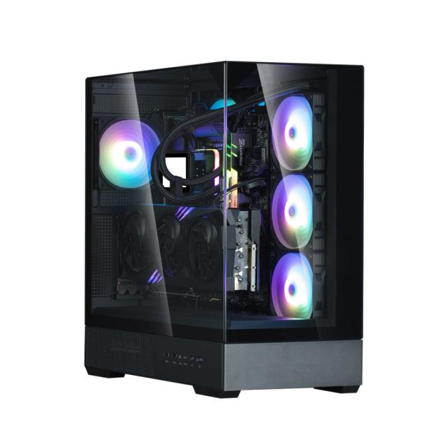 Кутия за компютър Zalman P40 Prism PLUS BLACK, Mid Tower, 1x USB Type-C, 2x USB 3.0, 1x HD Audio, ATX / mATX / Mini-ITX