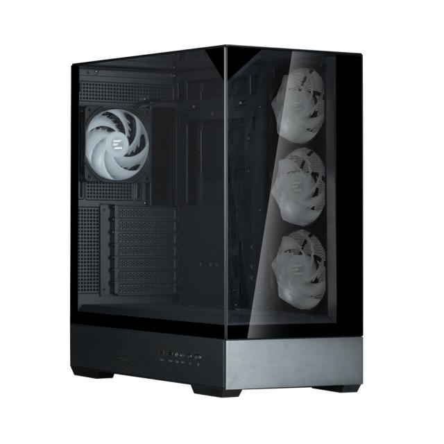 Кутия за компютър Zalman P40 Prism PLUS BLACK, Mid Tower, 1x USB Type-C, 2x USB 3.0, 1x HD Audio, ATX / mATX / Mini-ITX