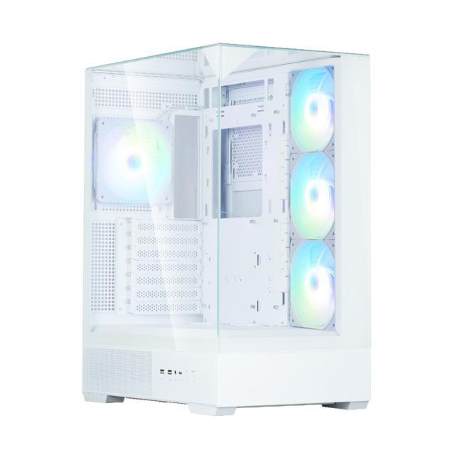 Кутия за компютър Zalman P40 Prism PLUS WHITE, Mid Tower, 1x USB Type-C, 2x USB 3.0, 1x HD Audio, ATX / mATX / Mini-ITX