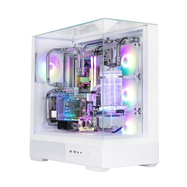 Кутия за компютър Zalman P40 Prism PLUS WHITE, Mid Tower, 1x USB Type-C, 2x USB 3.0, 1x HD Audio, ATX / mATX / Mini-ITX