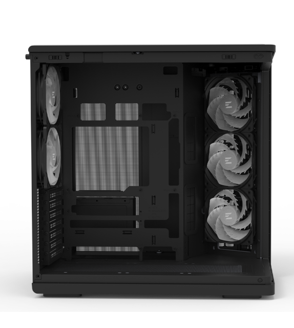 Кутия Zalman P60 Black, Mid-Tower, Tempered Glass, 1x USB 3.1 Type-C, 2x USB 3.0, 1x HD Audio, ATX / mATX / Mini-ITX