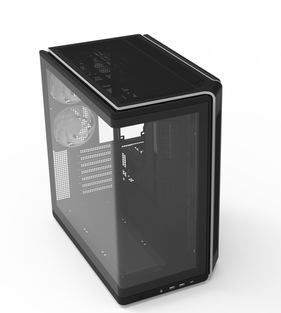 Кутия Zalman P60 Black, Mid-Tower, Tempered Glass, 1x USB 3.1 Type-C, 2x USB 3.0, 1x HD Audio, ATX / mATX / Mini-ITX