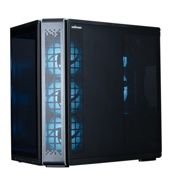 Кутия Zalman P60 Black, Mid-Tower, Tempered Glass, 1x USB 3.1 Type-C, 2x USB 3.0, 1x HD Audio, ATX / mATX / Mini-ITX