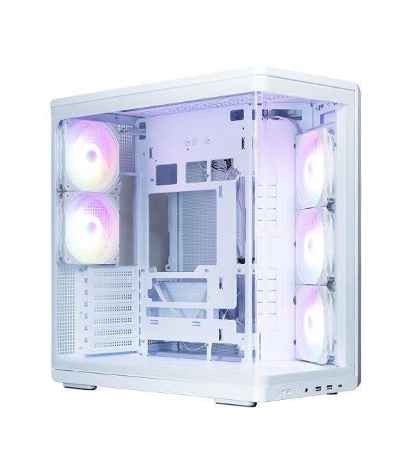 Кутия Zalman P60 DS White, Mid-Tower, Tempered Glass, 1x USB 3.1 Type-C, 2x USB 3.0, 1x HD Audio, ATX / mATX / Mini-ITX