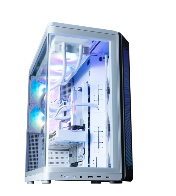 Кутия Zalman P60 DS White, Mid-Tower, Tempered Glass, 1x USB 3.1 Type-C, 2x USB 3.0, 1x HD Audio, ATX / mATX / Mini-ITX