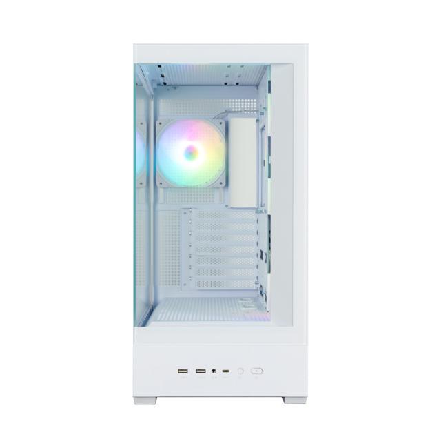 Кутия за компютър Zalman P40 DS White, Mid Tower, 1x USB Type-C, 2x USB 3.0, ATX / mATX / Mini-ITX