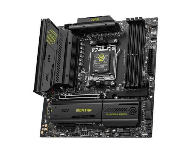 Дънна платка MSI MAG B850M MORTAR WIFI, AM5, 4x DDR5, 3x M2, 4x SATA 6Gb/s, HDMI, mATX