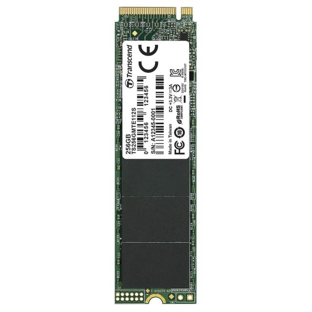 Твърд диск Transcend 256GB, M.2 2280,PCIe Gen3x4, M-Key, 3D TLC, DRAM-less