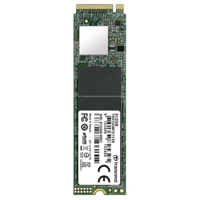 Твърд диск Transcend 512GB, M.2 2280,PCIe Gen3x4, M-Key, 3D TLC, DRAM-less