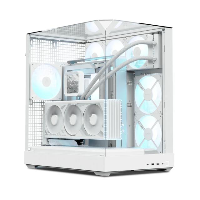 Кутия APNX V2 WHITE, Middle Tower, 2x USB 3.2, 1x USB Тype-C, 1x HD Audio, ATX / Micro ATX / Mini-ITX